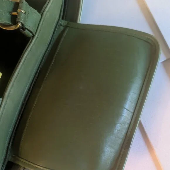 Coach Authentic Vintage Waverly Tote 4133 Green Purse Designer Distressed AS IS - Picture 11 of 15